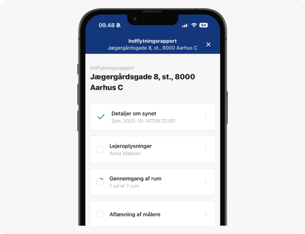 BoligPortals flyttesyn steps